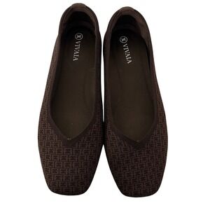 Vivaia Square-Toe‎ V-Cut Flats (Margot 2.0)  Brown Chain Size EU 36.5 US6